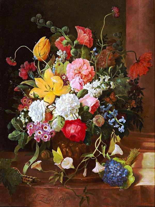 Still Life Of Roses Tulips And Violets_OSG by One Simple Gallery